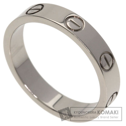 CARTIER mini love ring #51 Ring K18 White Gold Ladies [Used]