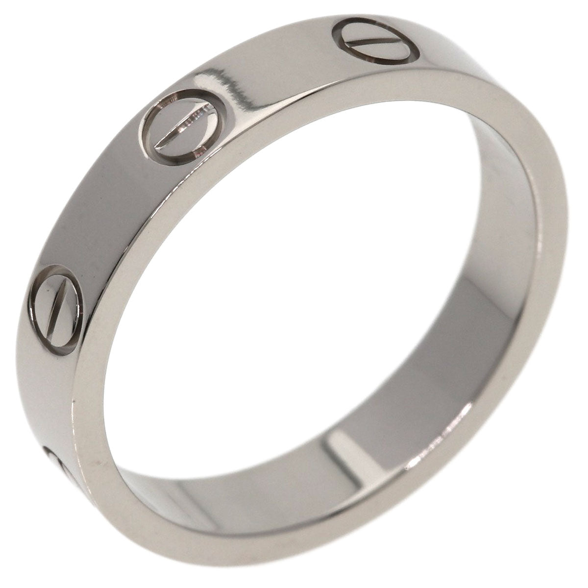 CARTIER mini love ring #51 Ring K18 White Gold Ladies [Used]