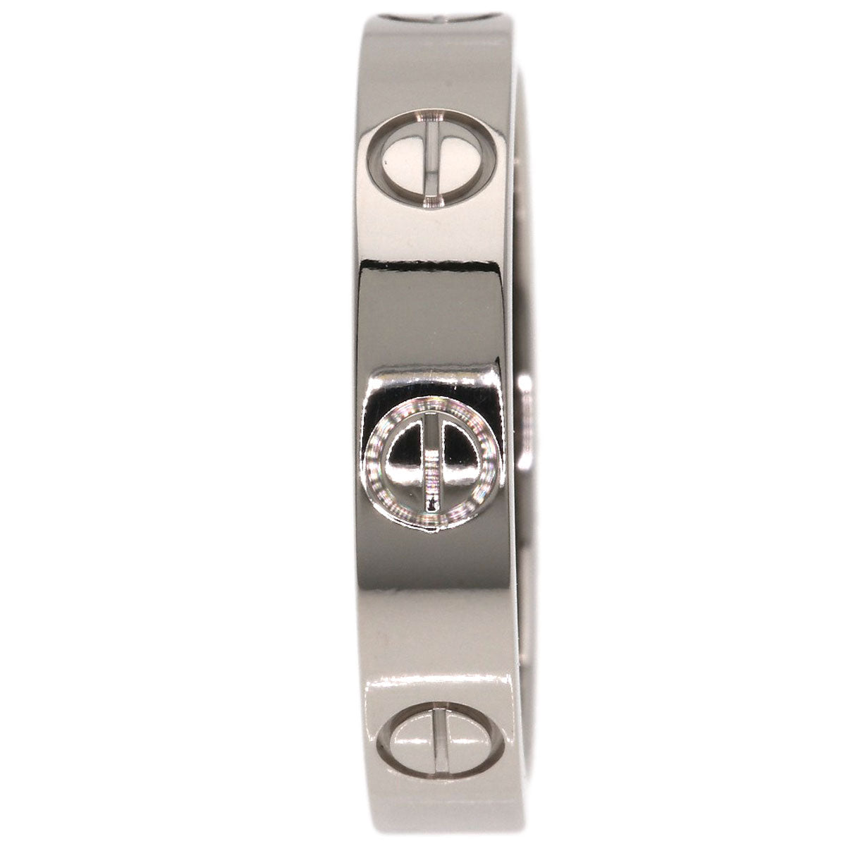CARTIER mini love ring #51 Ring K18 White Gold Ladies [Used]