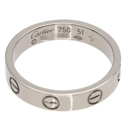 CARTIER mini love ring #51 Ring K18 White Gold Ladies [Used]