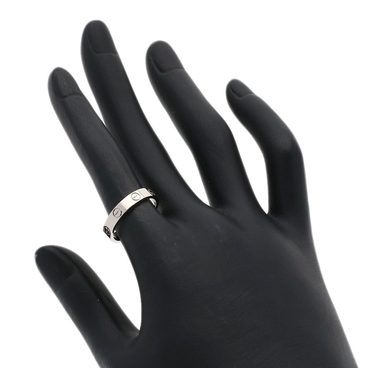 CARTIER mini love ring #51 Ring K18 White Gold Ladies [Used]