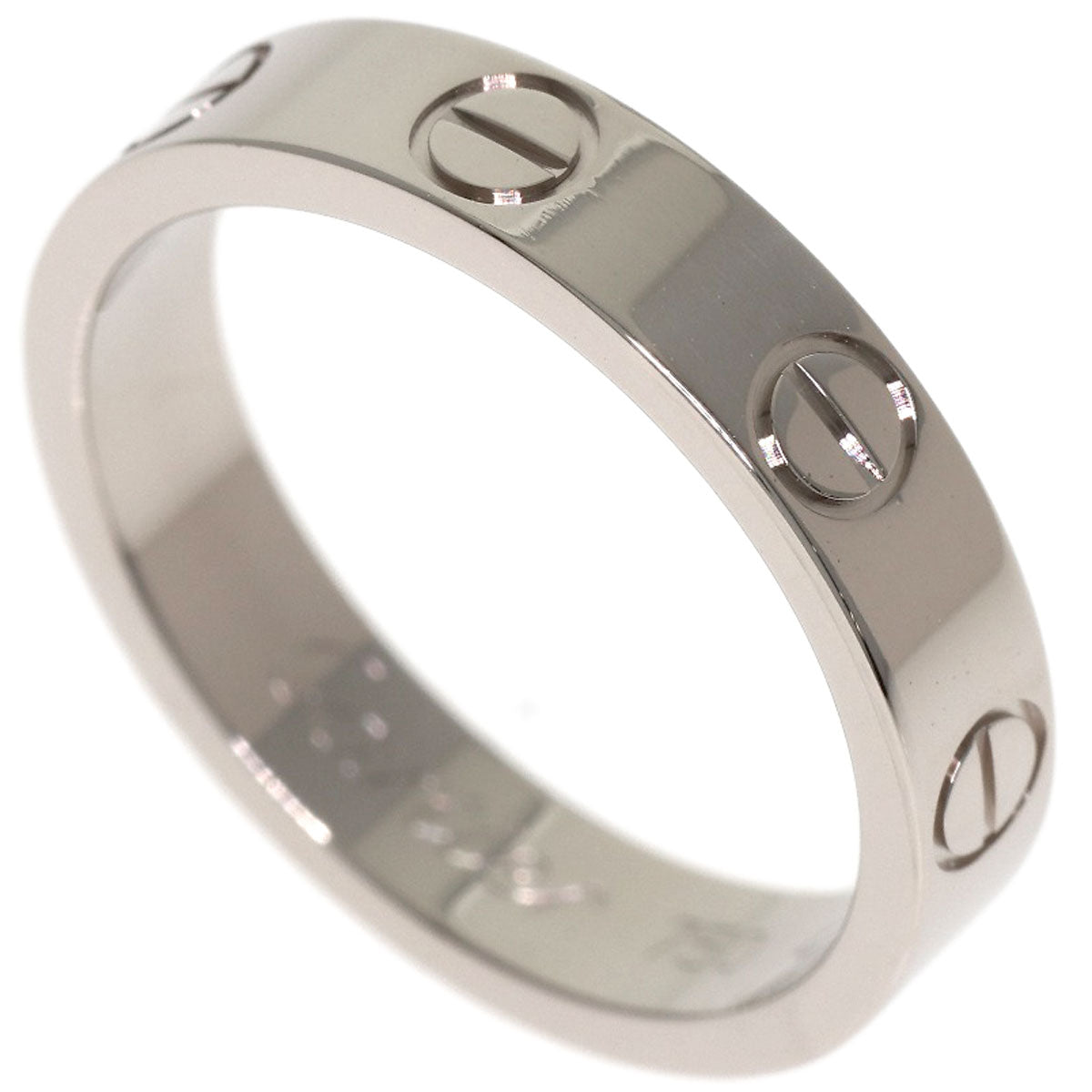 CARTIER mini love ring #48 Ring K18 White Gold Ladies [Used]