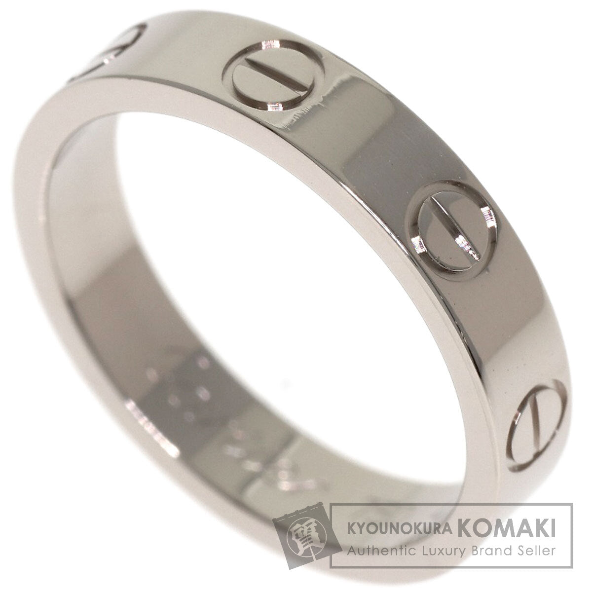 CARTIER mini love ring #48 Ring K18 White Gold Ladies [Used]