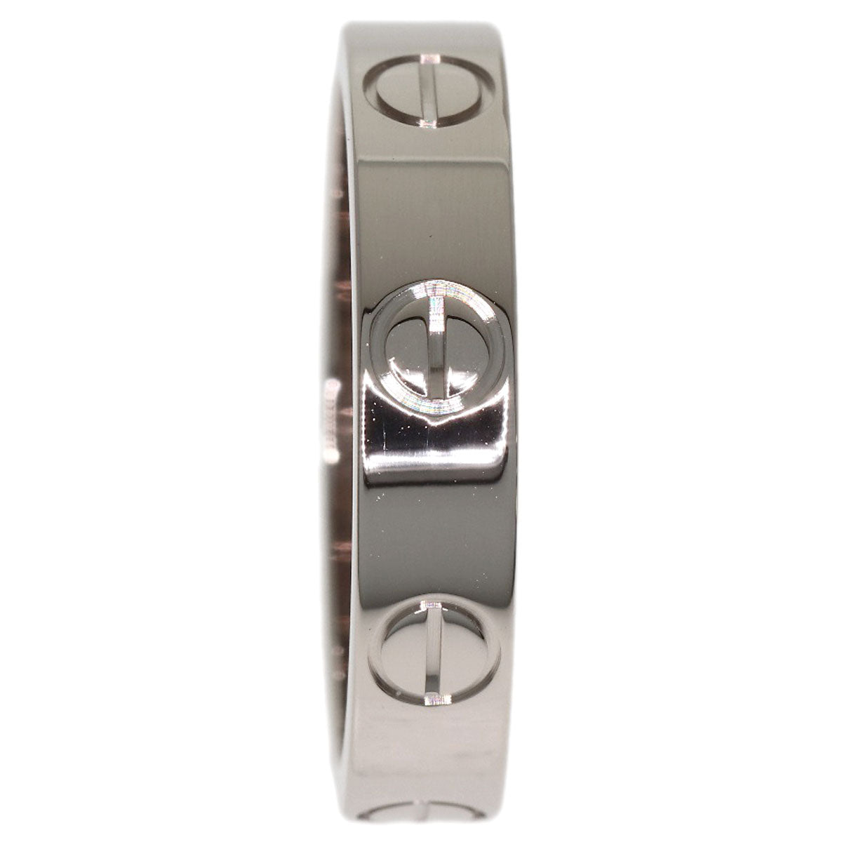 CARTIER mini love ring #48 Ring K18 White Gold Ladies [Used]