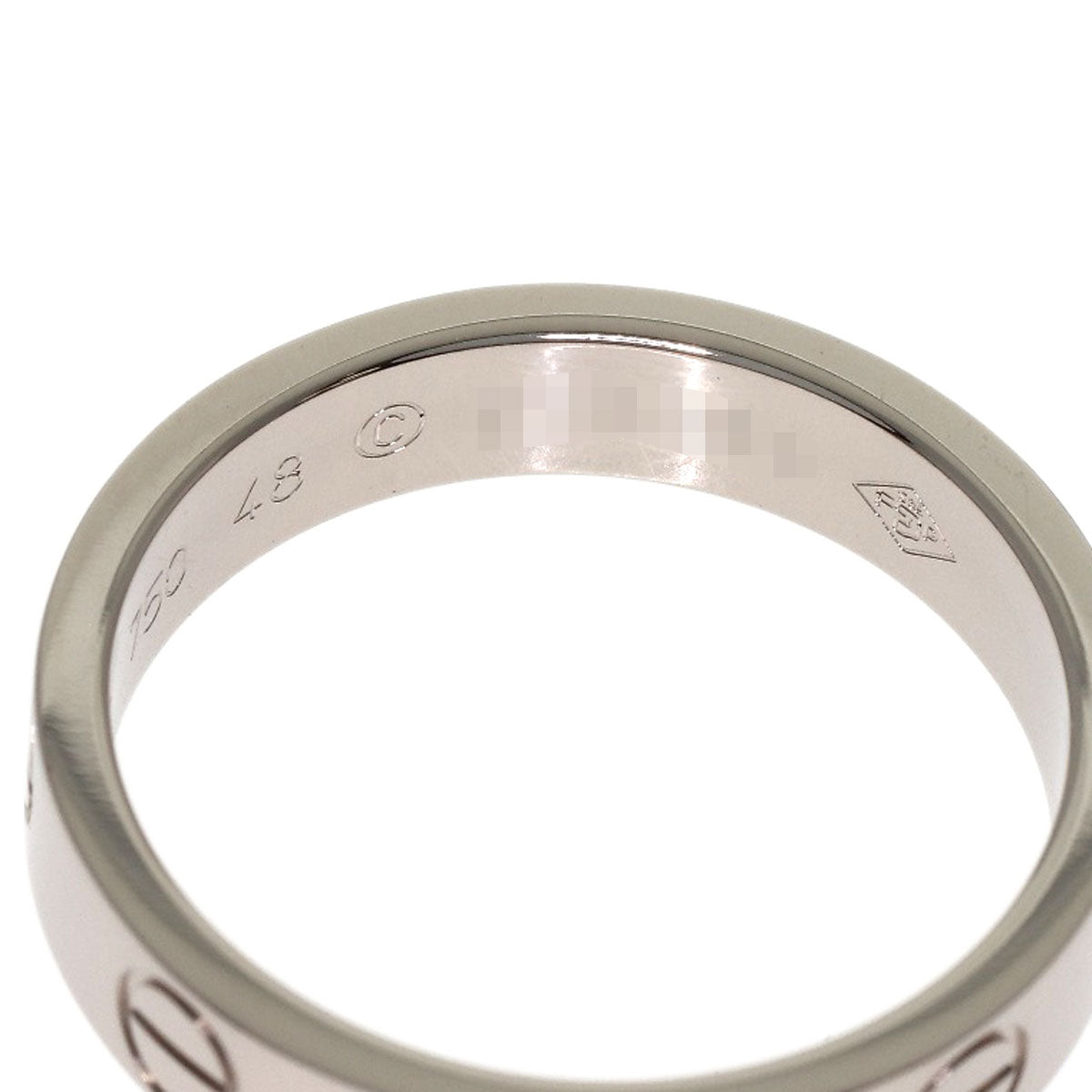 CARTIER mini love ring #48 Ring K18 White Gold Ladies [Used]