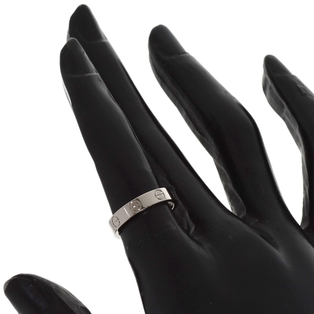 CARTIER mini love ring #48 Ring K18 White Gold Ladies [Used]