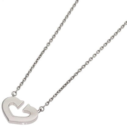 CARTIER C heart Necklace K18 White Gold Ladies [Used]