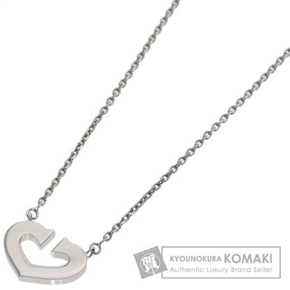 CARTIER C heart Necklace K18 White Gold Ladies [Used]