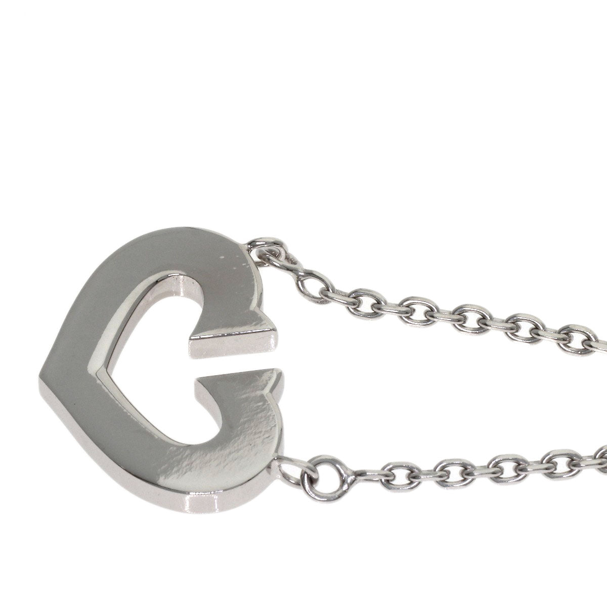 CARTIER C heart Necklace K18 White Gold Ladies [Used]
