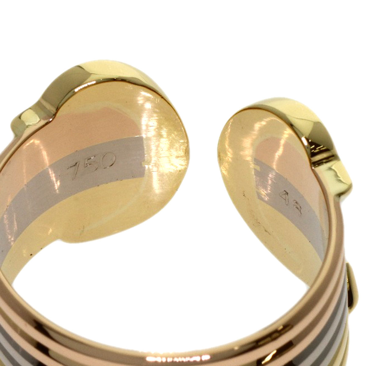 CARTIER 2C Ring LM #48 Ring K18 Yellow Gold K18 White GoldLadies [Used]