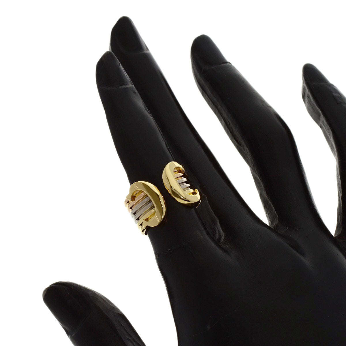 CARTIER 2C Ring LM #48 Ring K18 Yellow Gold K18 White GoldLadies [Used]