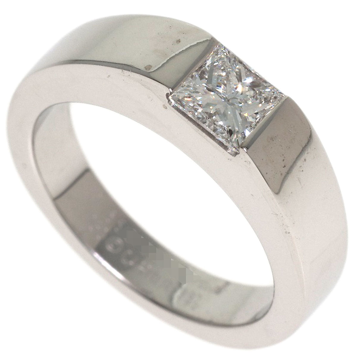 CARTIER Tank ring Diamond # 47 Ring K18 White Gold Ladies [Used]