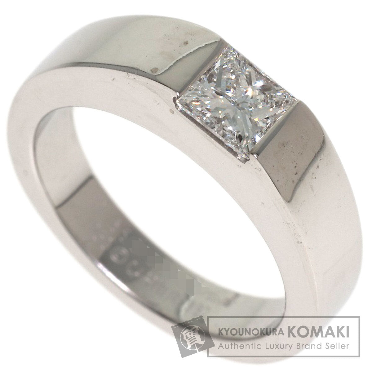 CARTIER Tank ring Diamond # 47 Ring K18 White Gold Ladies [Used]