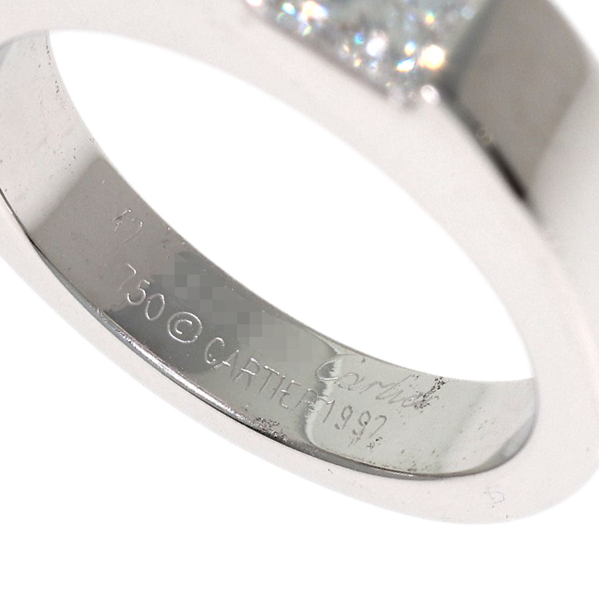 CARTIER Tank ring Diamond # 47 Ring K18 White Gold Ladies [Used]