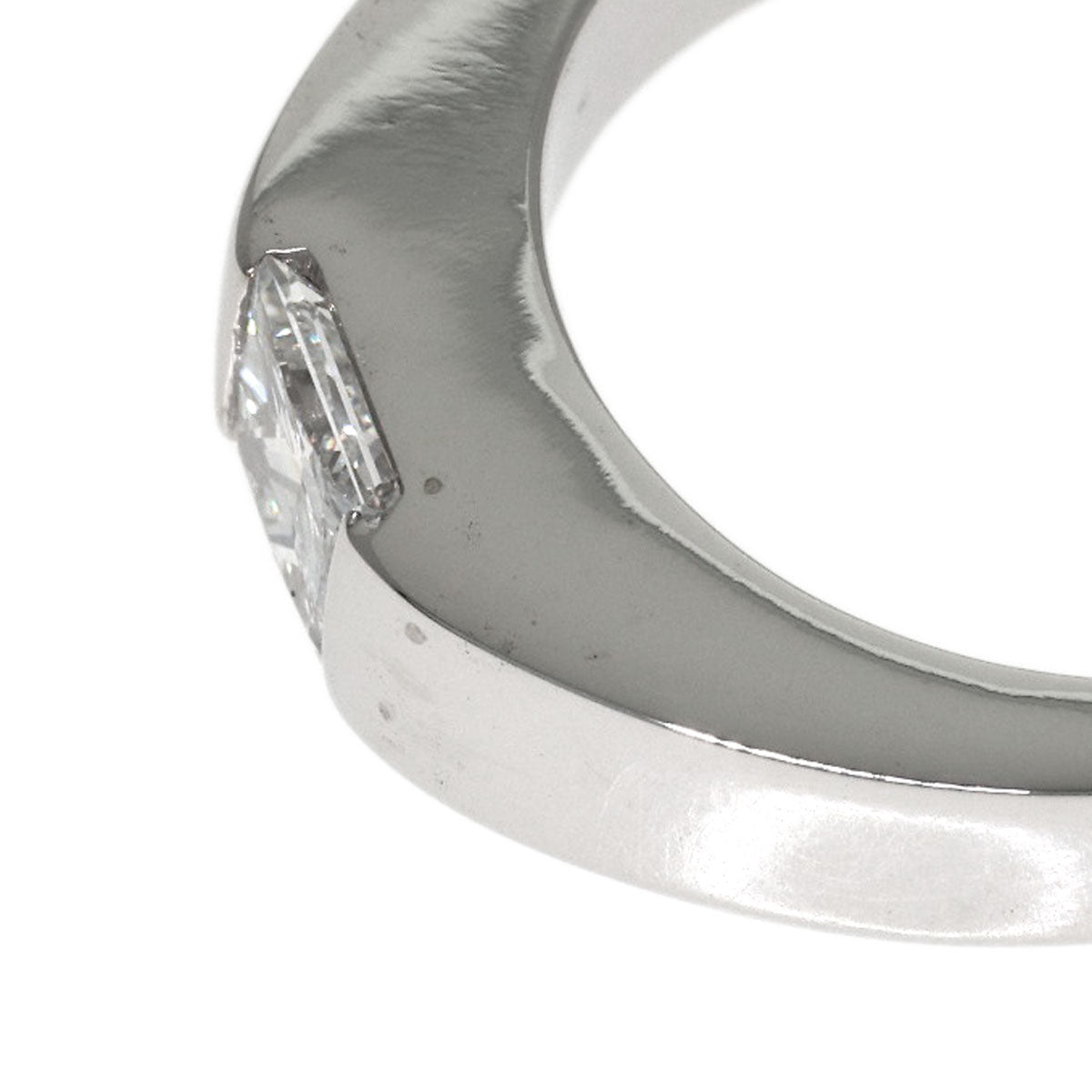 CARTIER Tank ring Diamond # 47 Ring K18 White Gold Ladies [Used]