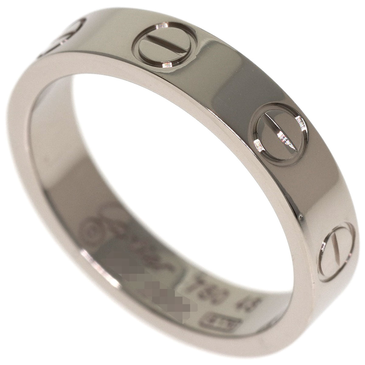 CARTIER mini love ring #46 Ring K18 White Gold Ladies [Used]