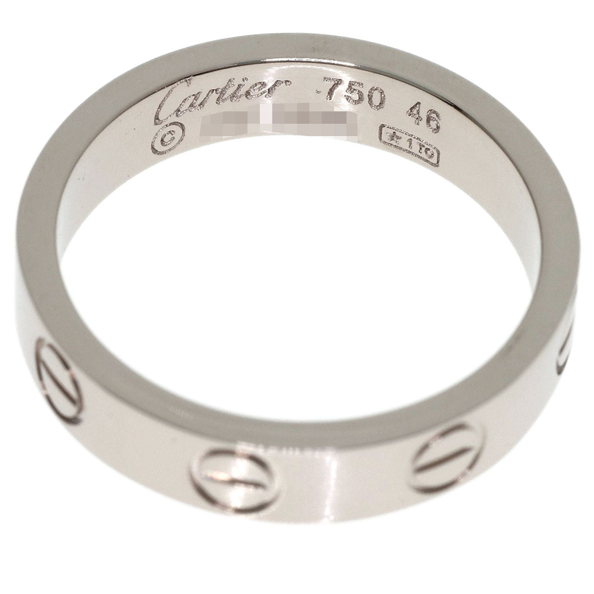 CARTIER mini love ring #46 Ring K18 White Gold Ladies [Used]
