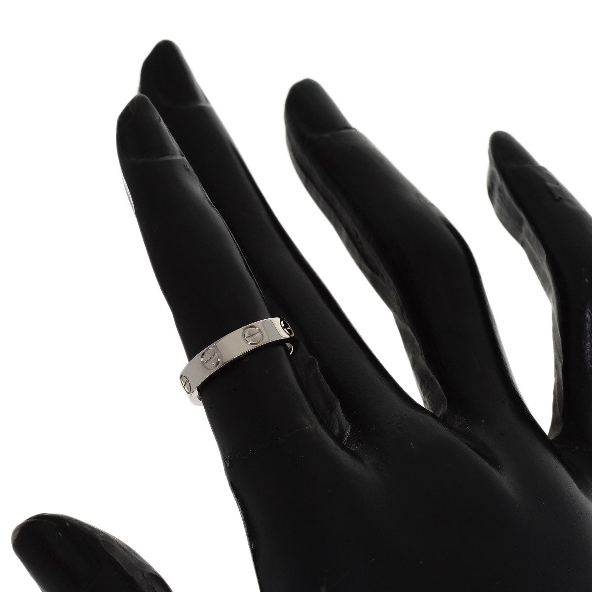 CARTIER mini love ring #46 Ring K18 White Gold Ladies [Used]
