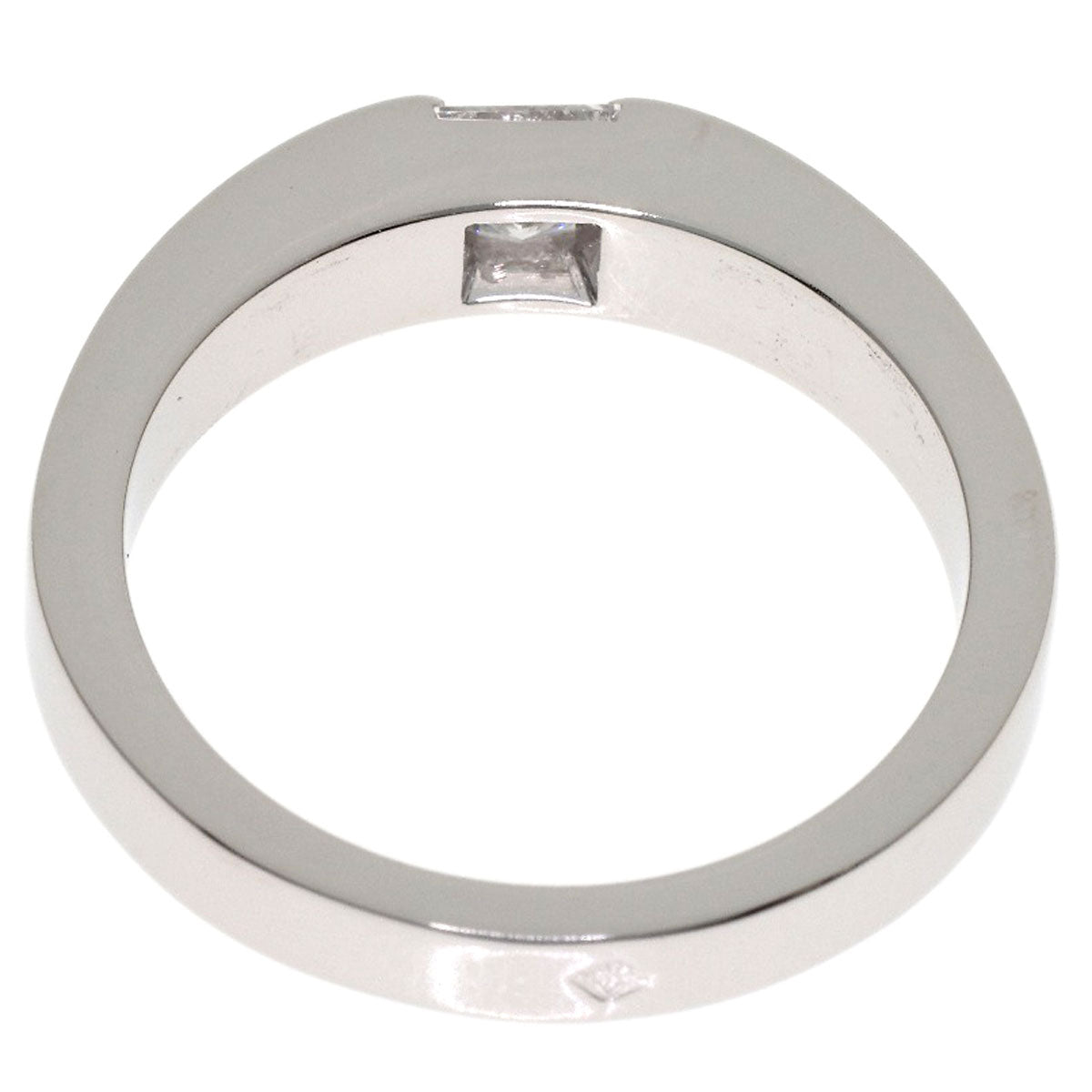 CARTIER Tank ring Diamond # 51 Ring K18 White Gold Ladies [Used]