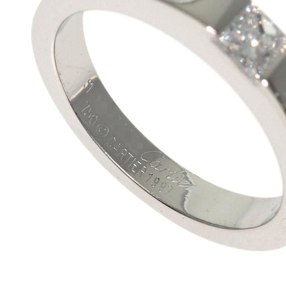 CARTIER Tank ring Diamond # 51 Ring K18 White Gold Ladies [Used]