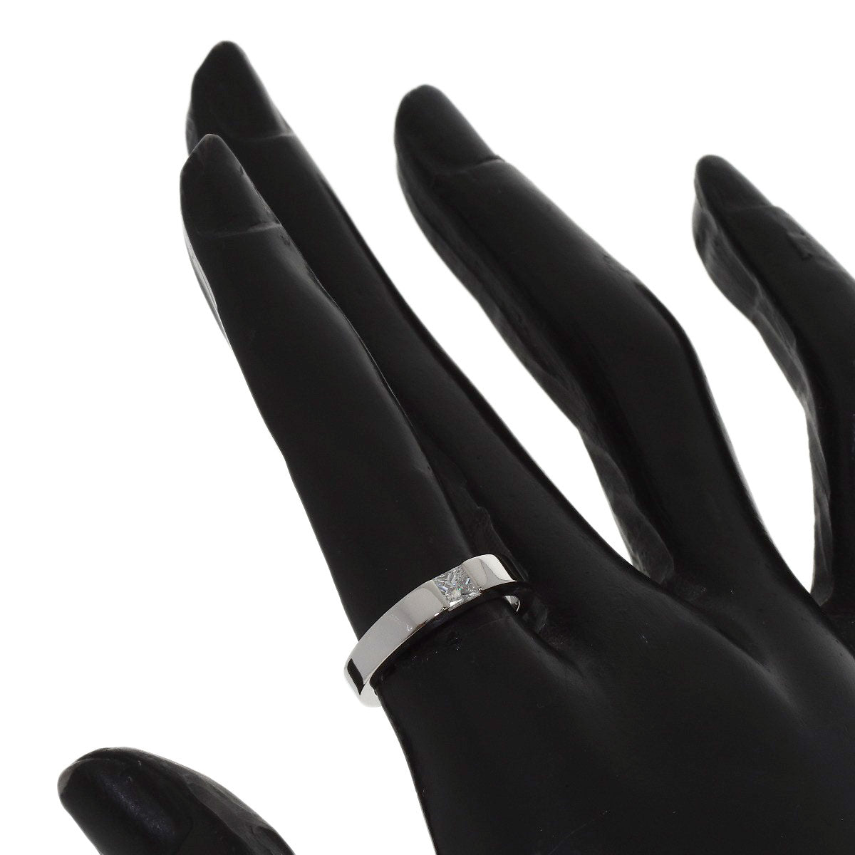 CARTIER Tank ring Diamond # 51 Ring K18 White Gold Ladies [Used]
