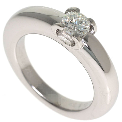 CARTIER C Dou Solitaire Diamond #46 Ring K18 White Gold Ladies [Used]