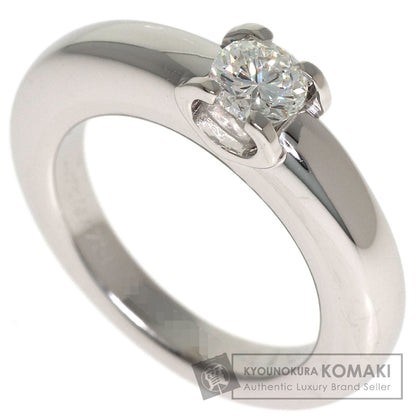 CARTIER C Dou Solitaire Diamond #46 Ring K18 White Gold Ladies [Used]