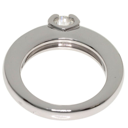 CARTIER C Dou Solitaire Diamond #46 Ring K18 White Gold Ladies [Used]
