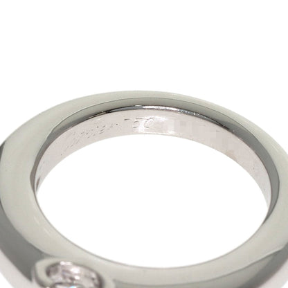 CARTIER C Dou Solitaire Diamond #46 Ring K18 White Gold Ladies [Used]