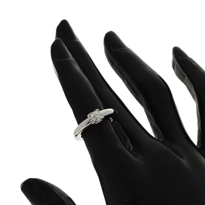 CARTIER C Dou Solitaire Diamond #46 Ring K18 White Gold Ladies [Used]