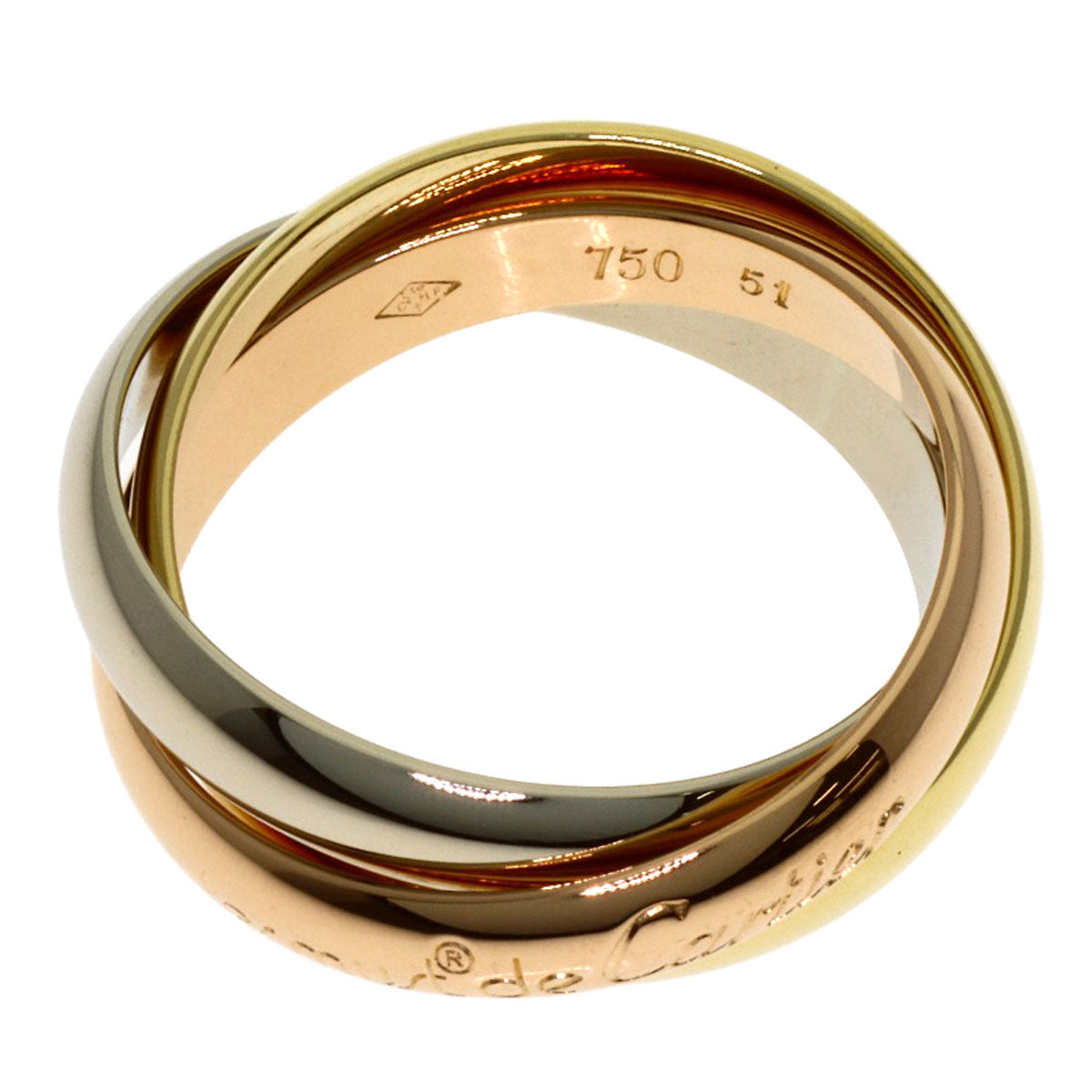 CARTIER Trinity #51 Ring K18 Yellow Gold 18K Pink GoldLadies [Used]
