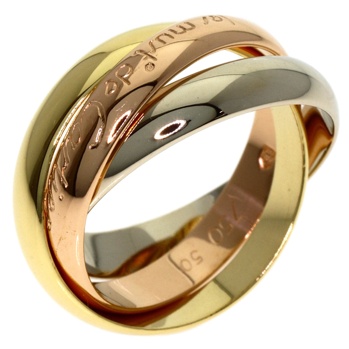 CARTIER Trinity #50 Ring K18 Yellow Gold K18 White GoldLadies [Used]