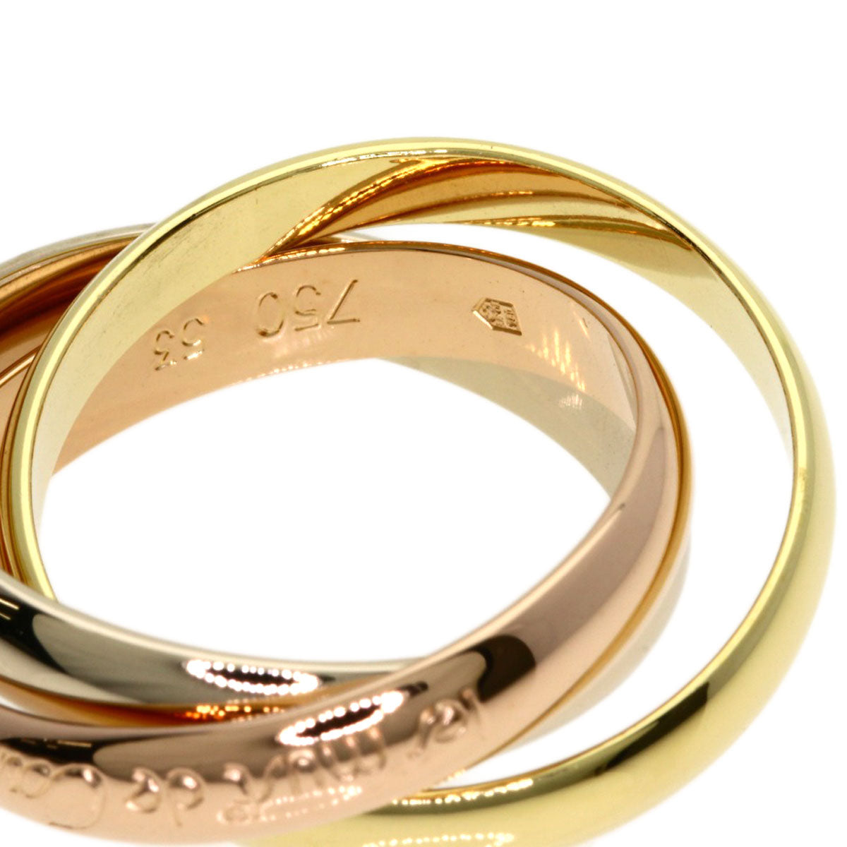 CARTIER Trinity #53 Ring K18 Yellow Gold 18K Pink GoldLadies [Used]
