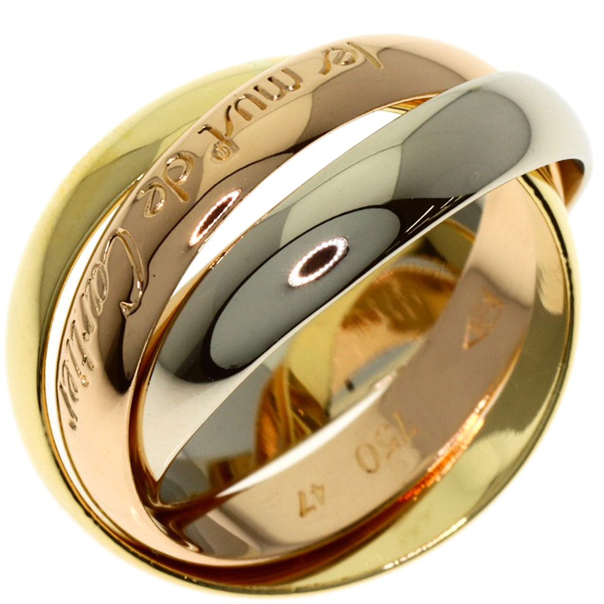 CARTIER Trinity #47 Ring K18 Yellow Gold 18K Pink GoldLadies [Used]