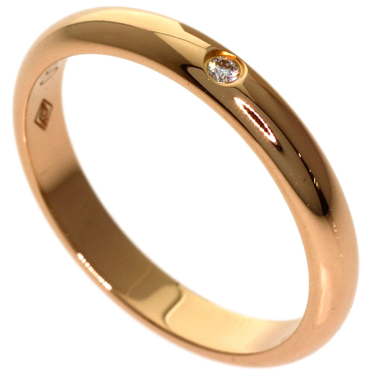 CARTIER Wedding 1P Diamond #47 Ring K18 Pink Gold Ladies [Used]