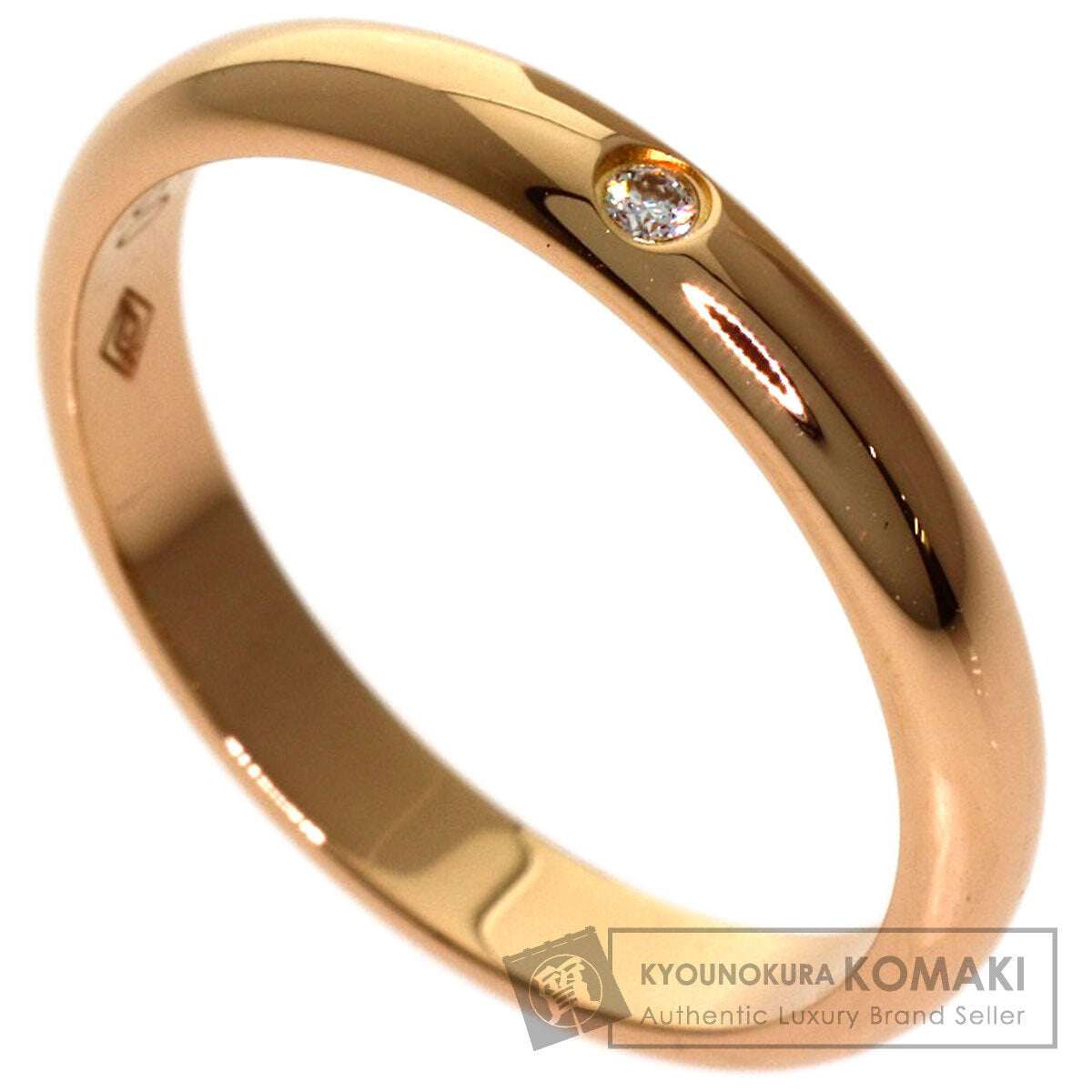 CARTIER Wedding 1P Diamond #47 Ring K18 Pink Gold Ladies [Used]