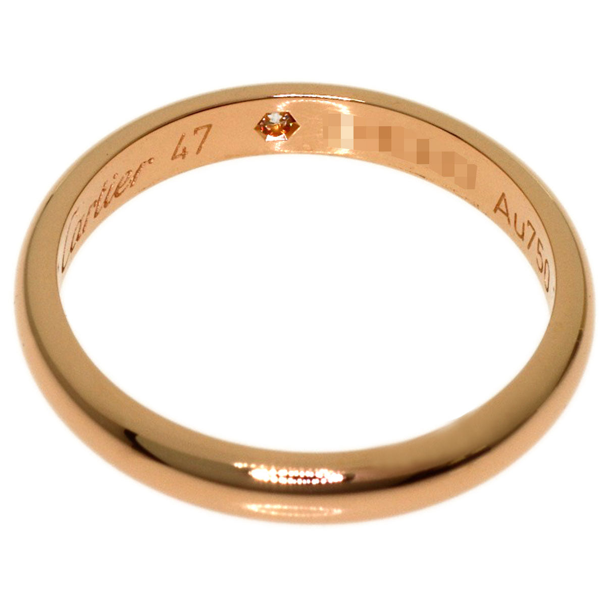 CARTIER Wedding 1P Diamond #47 Ring K18 Pink Gold Ladies [Used]