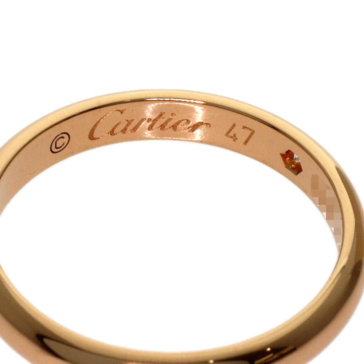 CARTIER Wedding 1P Diamond #47 Ring K18 Pink Gold Ladies [Used]