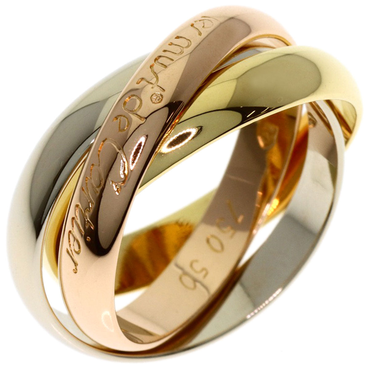 CARTIER Trinity #50 Ring K18 Yellow Gold 18K Pink GoldLadies [Used]