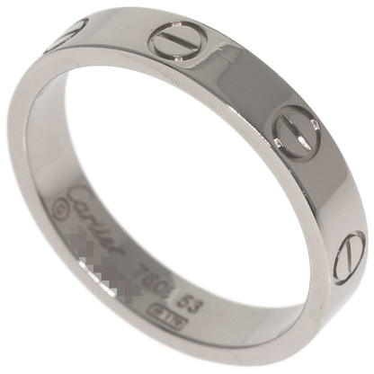 CARTIER mini love ring #53 Ring K18 White Gold Ladies [Used]