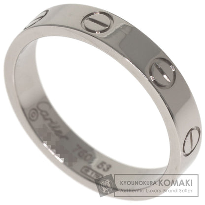 CARTIER mini love ring #53 Ring K18 White Gold Ladies [Used]