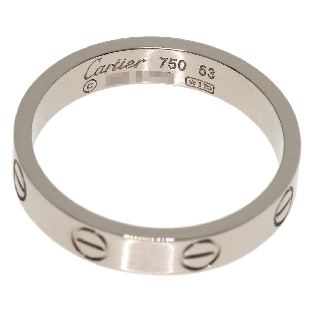 CARTIER mini love ring #53 Ring K18 White Gold Ladies [Used]