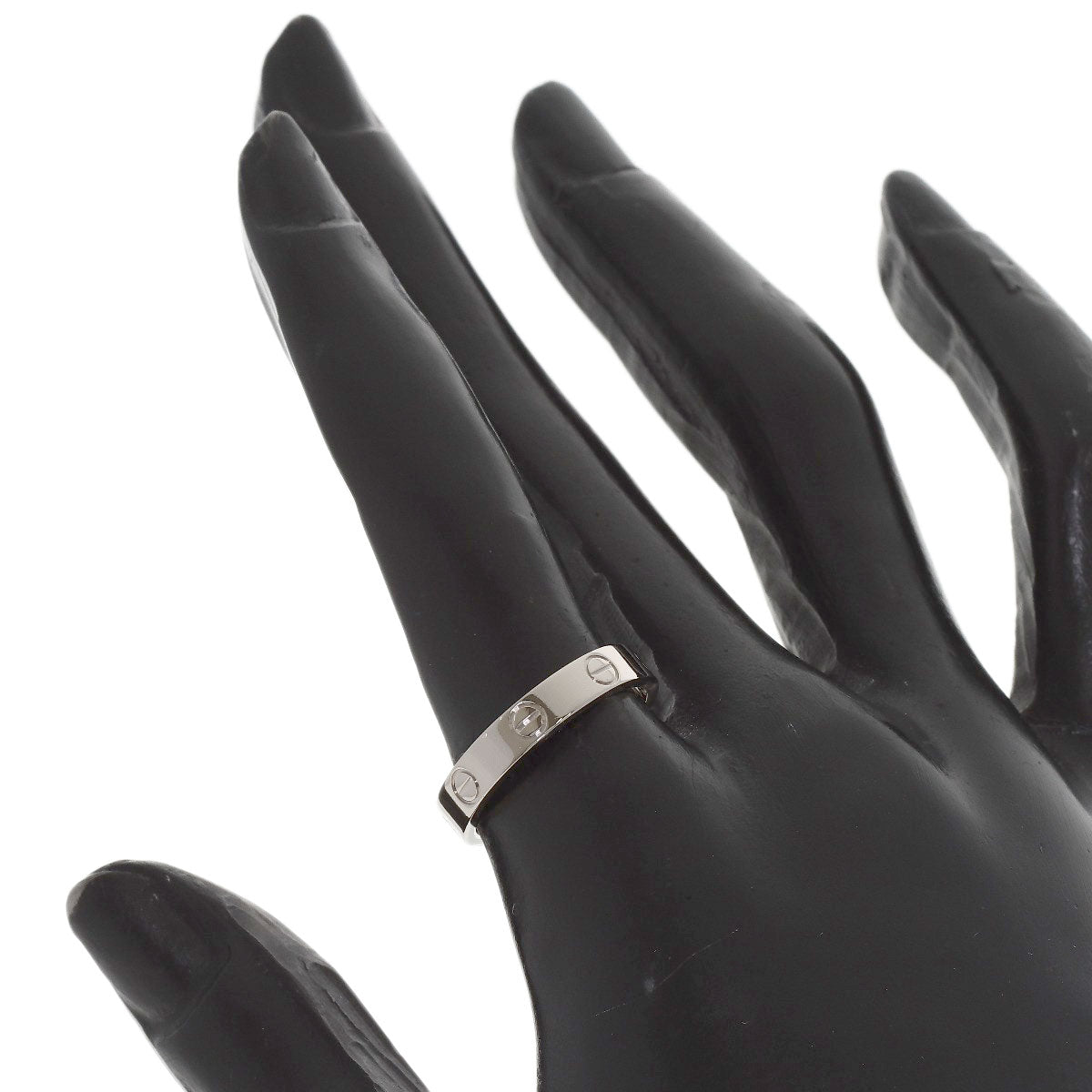 CARTIER mini love ring #53 Ring K18 White Gold Ladies [Used]
