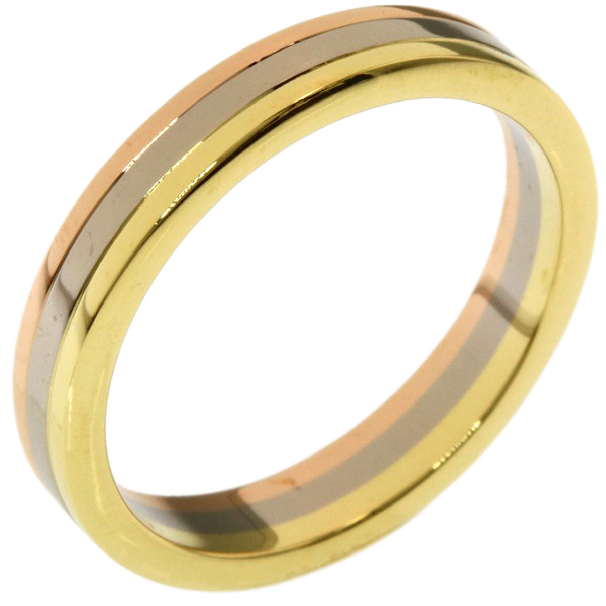 CARTIER Three Gold #52 Ring K18 Yellow Gold K18 White GoldLadies [Used]