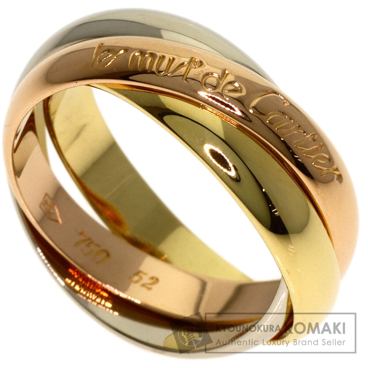 CARTIER Trinity #52 Ring K18 Yellow Gold K18 White GoldLadies [Used]