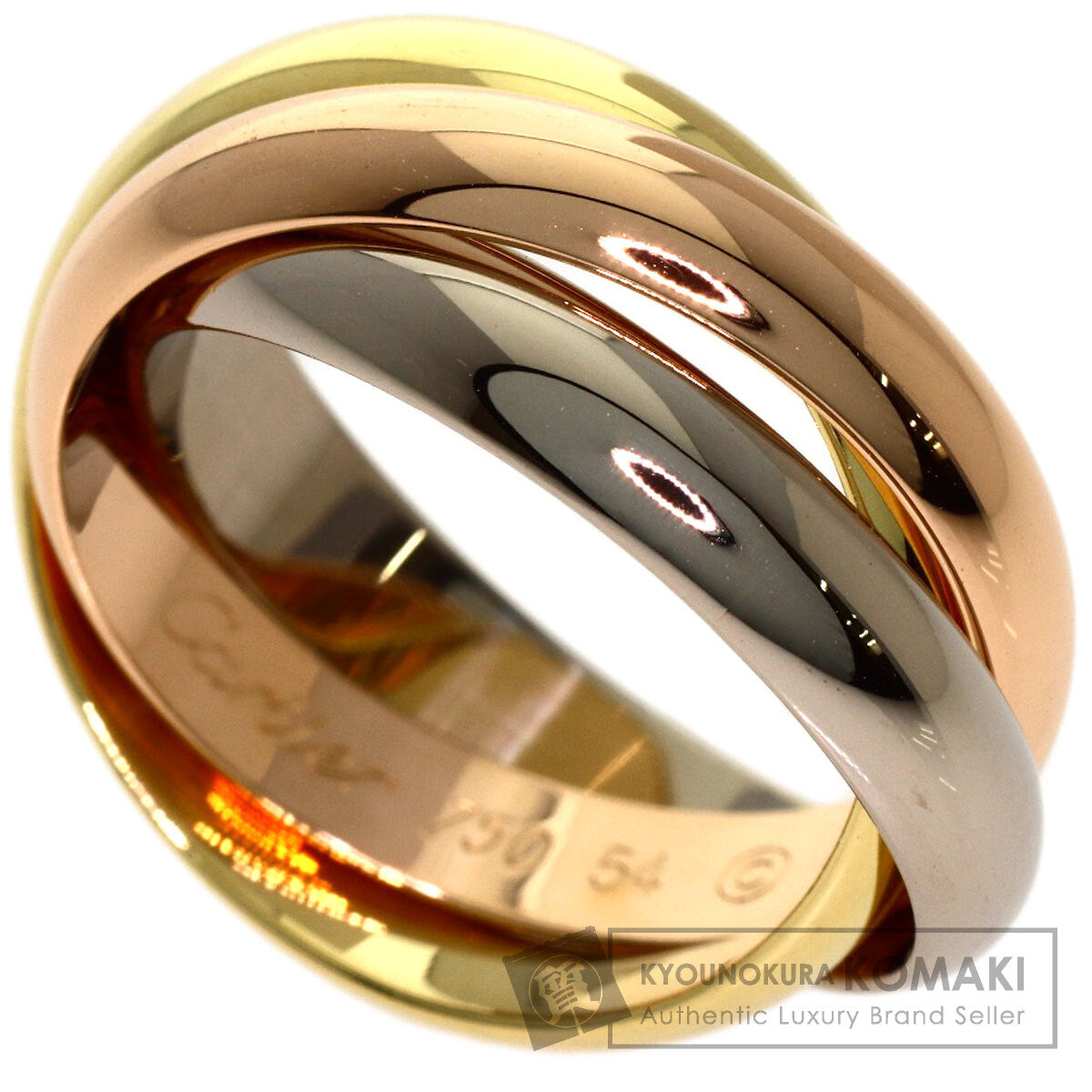 CARTIER Trinity MM #54 Ring K18 Yellow Gold K18 White GoldLadies [Used]