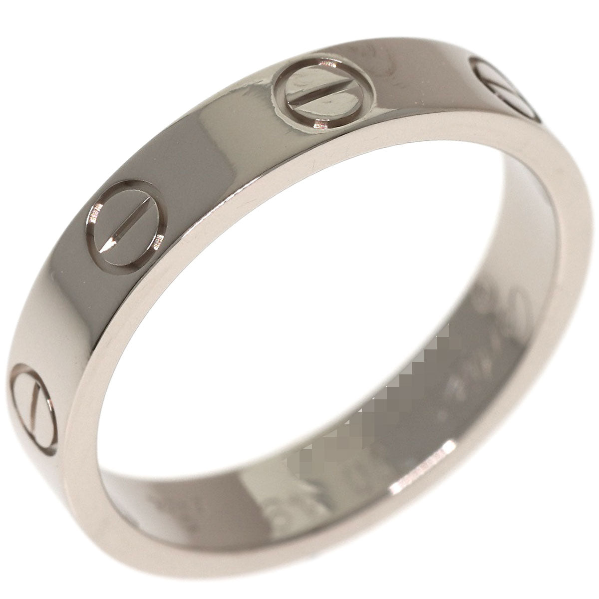 CARTIER mini love ring #49 Ring K18 White Gold Ladies [Used]