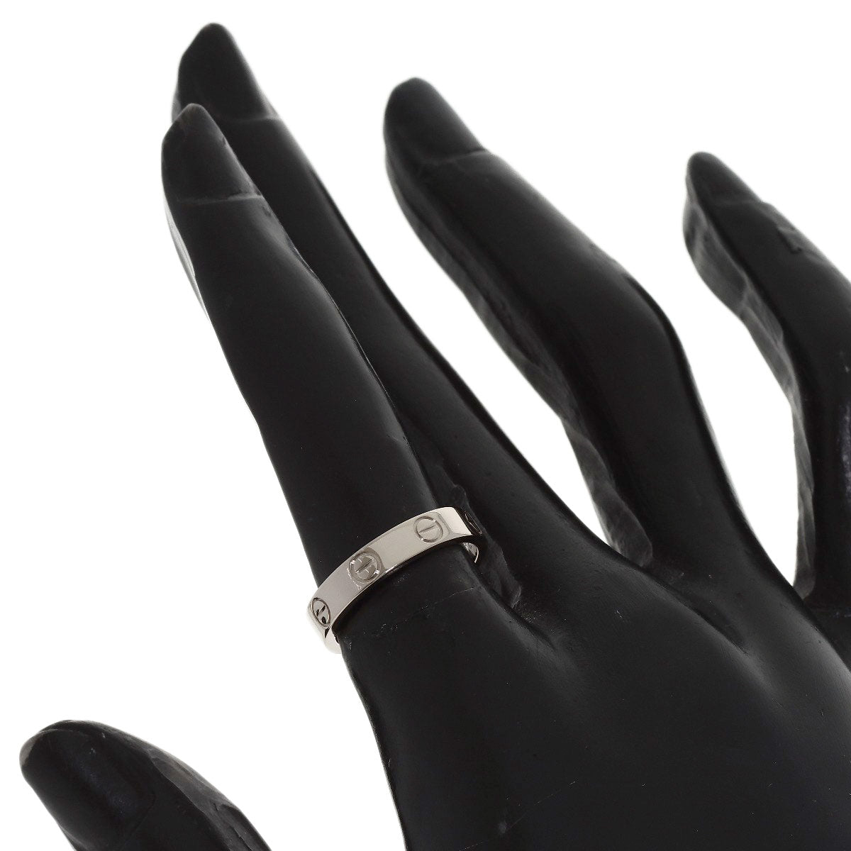 CARTIER mini love ring #49 Ring K18 White Gold Ladies [Used]