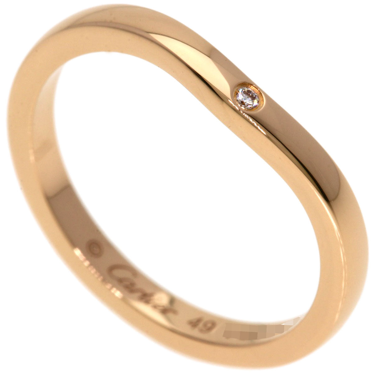 CARTIER Ballerina Curves 3P Diamond #49 Ring K18 Pink Gold Ladies [Used]