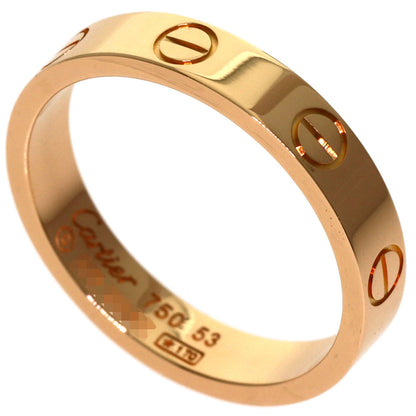 CARTIER mini love ring #53 Ring K18 Pink Gold Ladies [Used]